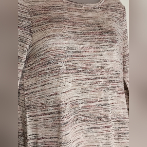 2/$30 Longsleeve Cream Neutral Winter Fall Striped Knit Pullover CUPIO Sweater - Picture 5 of 7